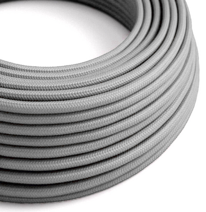 3 Core Round Fabric Cable 0.75mm – 20 m to 100 m Reels - Grey, 50 m