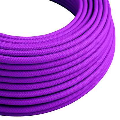 3 Core Round Fabric Cable 0.75mm – 20 m to 100 m Reels - Purple, 50 m