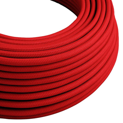3 Core Round Fabric Cable 0.75mm – 20 m to 100 m Reels - Red, 50 m