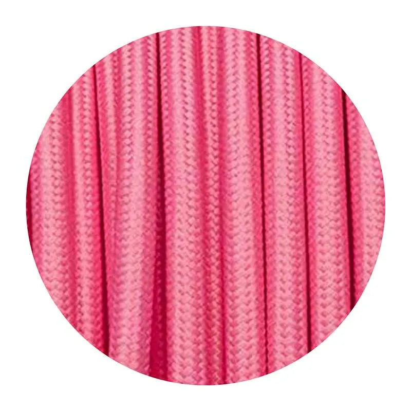 3 Core Round Fabric Cable 0.75mm – 20 m to 100 m Reels - Rose Pink, 100 m