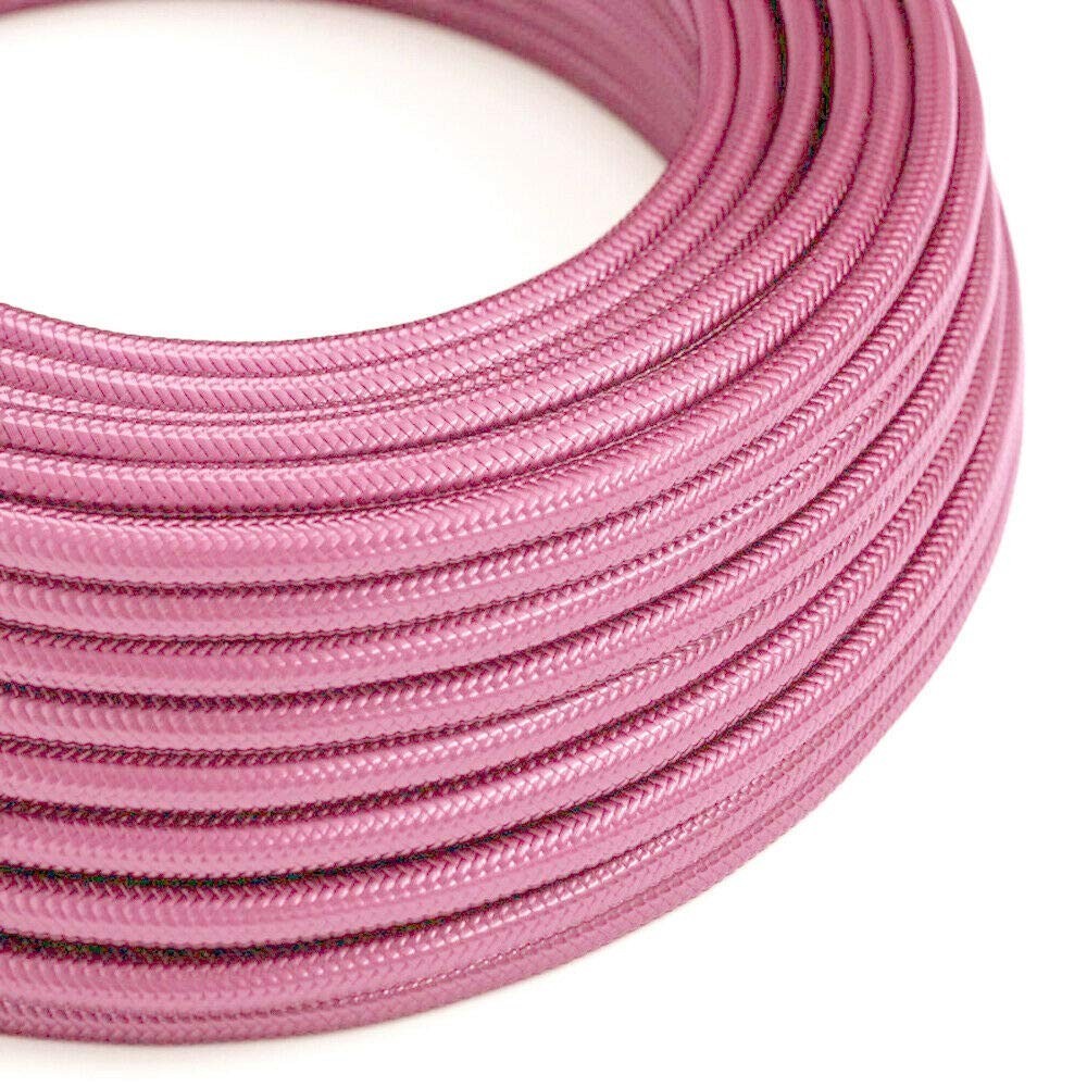 3 Core Round Fabric Cable 0.75mm – 20 m to 100 m Reels - Shiny Pink, 50 m