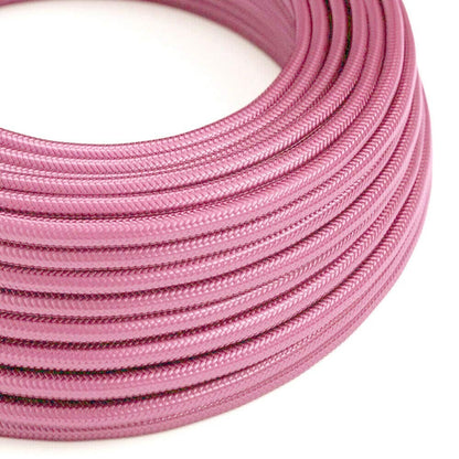 3 Core Round Fabric Cable 0.75mm – 20 m to 100 m Reels - Shiny Pink, 50 m
