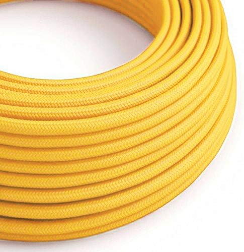 3 Core Round Fabric Cable 0.75mm – 20 m to 100 m Reels - Yellow, 50 m