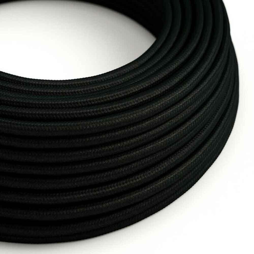 3 Core Round Fabric Cable 0.75mm – 4 m to 10 m - Black, 4 m