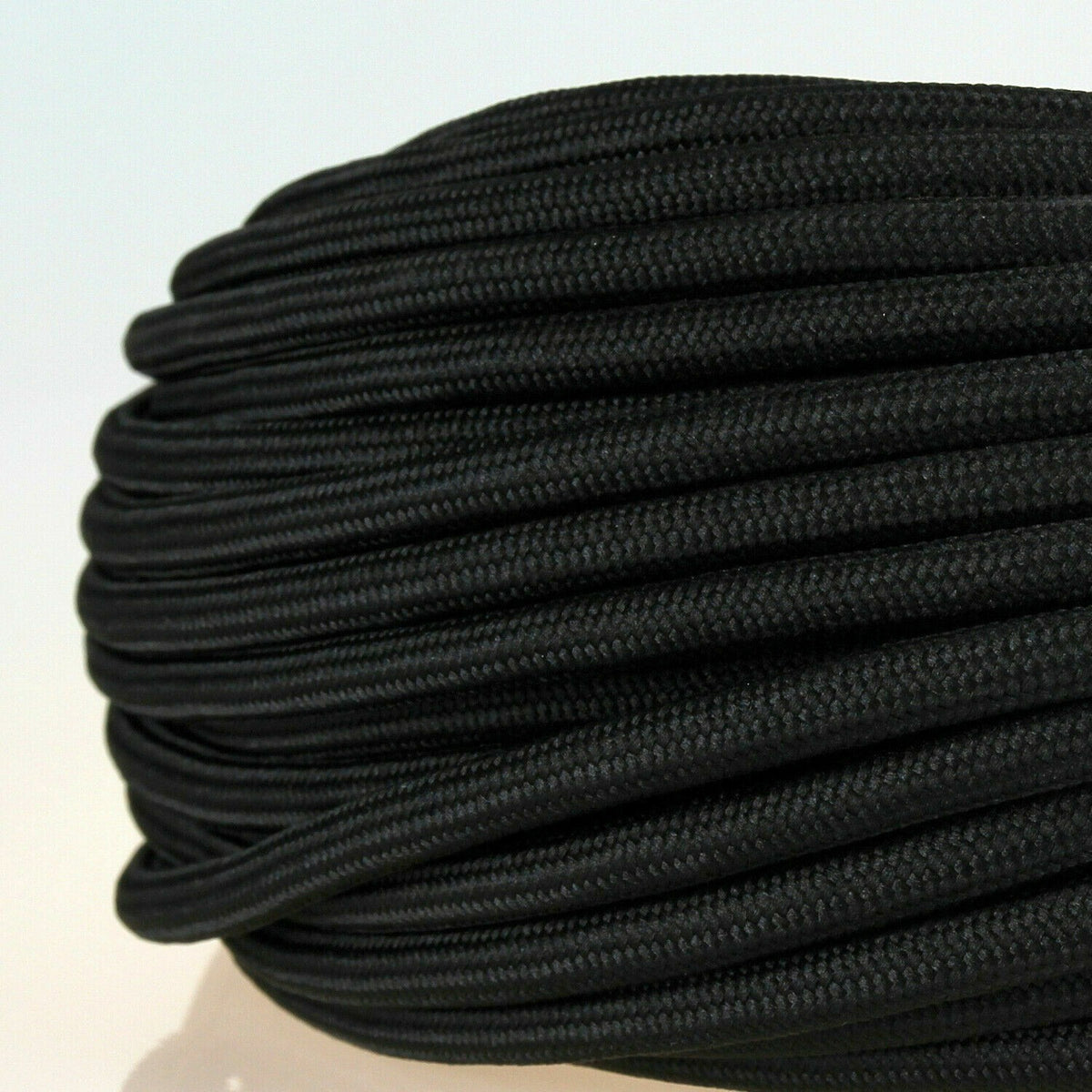 3 Core Round Fabric Cable 0.75mm – 4 m to 10 m - Black, 5 m