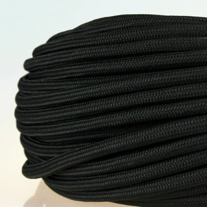 3 Core Round Fabric Cable 0.75mm – 4 m to 10 m - Black, 5 m