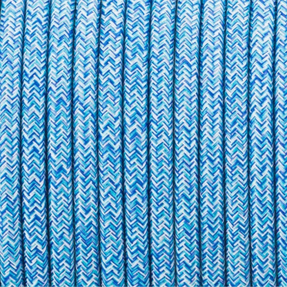 3 Core Round Fabric Cable 0.75mm – 4 m to 10 m - Blue Tweed, 5 m