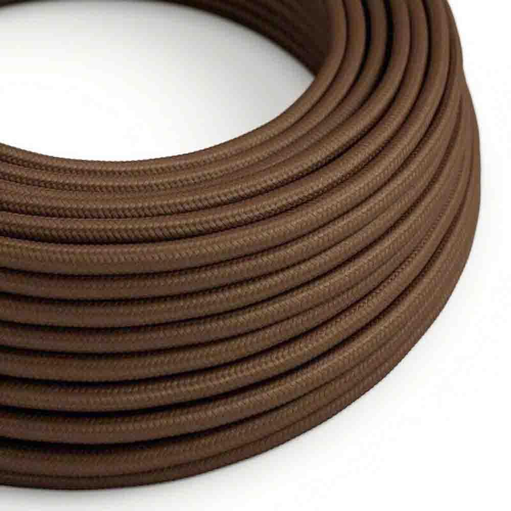 3 Core Round Fabric Cable 0.75mm – 4 m to 10 m - Brown, 4 m