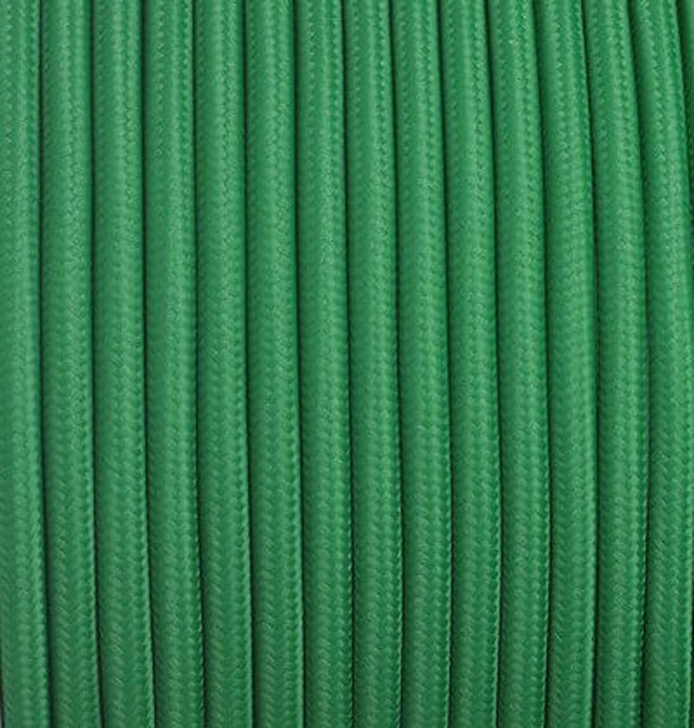 3 Core Round Fabric Cable 0.75mm – 4 m to 10 m - Green, 5 m