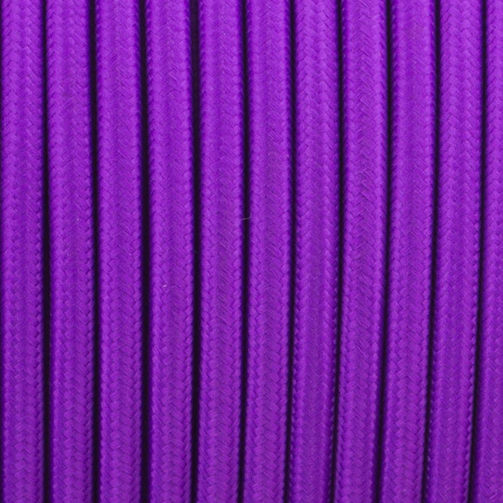 3 Core Round Fabric Cable 0.75mm – 4 m to 10 m - Purple, 5 m