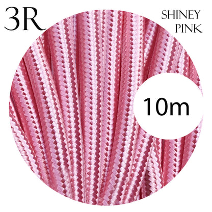 3 Core Round Fabric Cable 0.75mm – 4 m to 10 m - Shiny Pink, 10 m