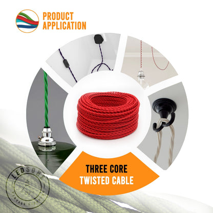 3 Core Twisted Fabric Cable 0.75mm – 1 m to 3 m - photo 3