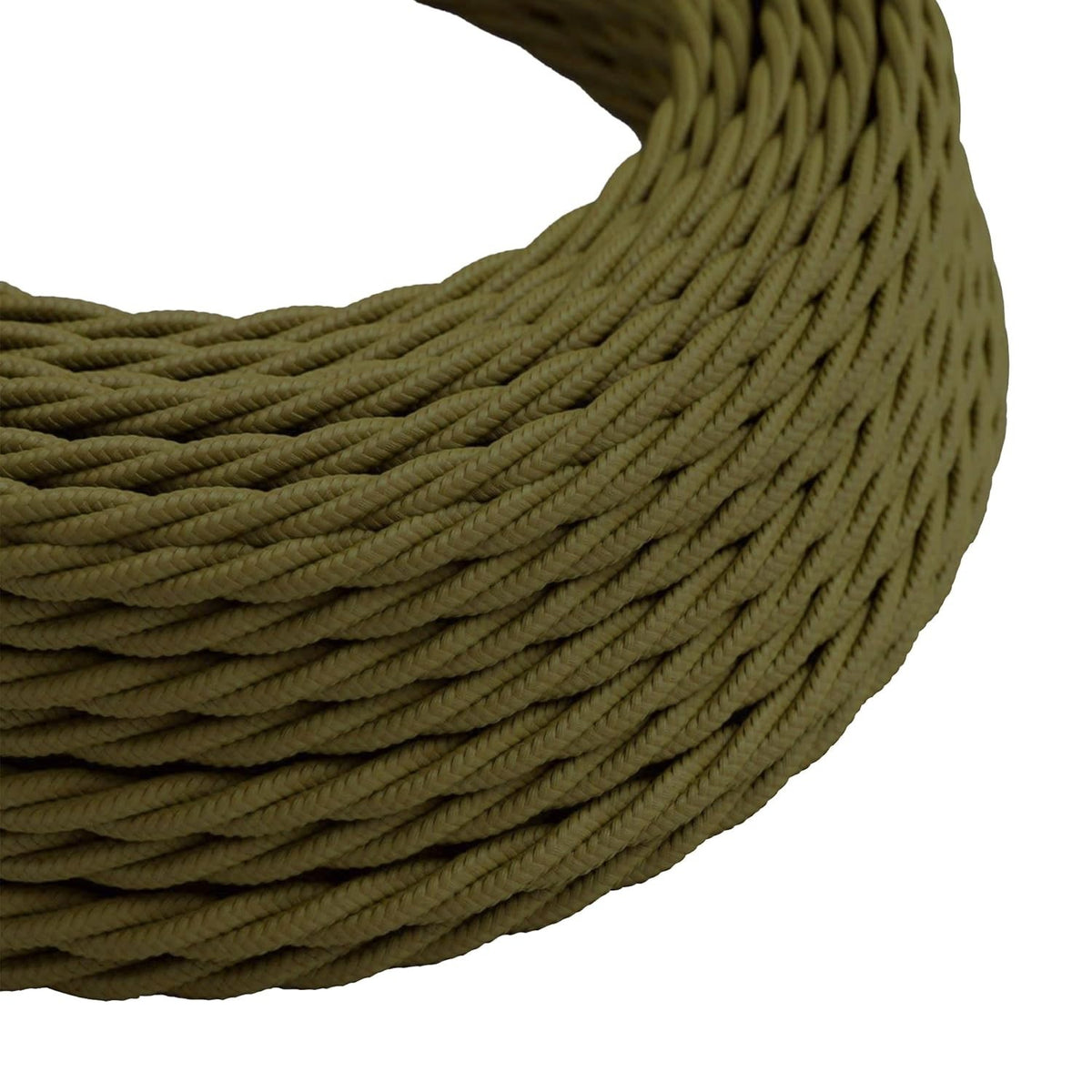 3 Core Twisted Fabric Cable 0.75mm – 1 m to 3 m - Army Green, 3 m