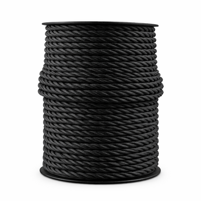 3 Core Twisted Fabric Cable 0.75mm – 1 m to 3 m - Black, 3 m