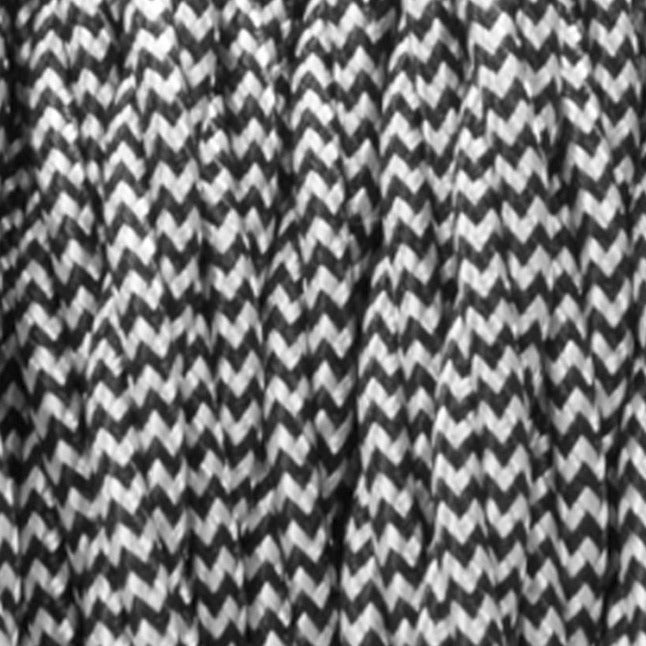 3 Core Twisted Fabric Cable 0.75mm – 1 m to 3 m - Black & White, 1 m