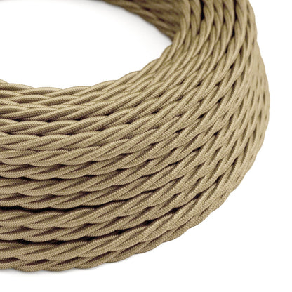 3 Core Twisted Fabric Cable 0.75mm – 1 m to 3 m - Cream, 1 m