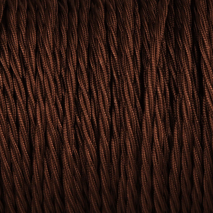 3 Core Twisted Fabric Cable 0.75mm – 1 m to 3 m - Dark Brown, 3 m