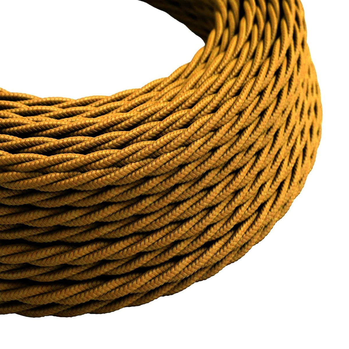 3 Core Twisted Fabric Cable 0.75mm – 1 m to 3 m - Gold, 3 m