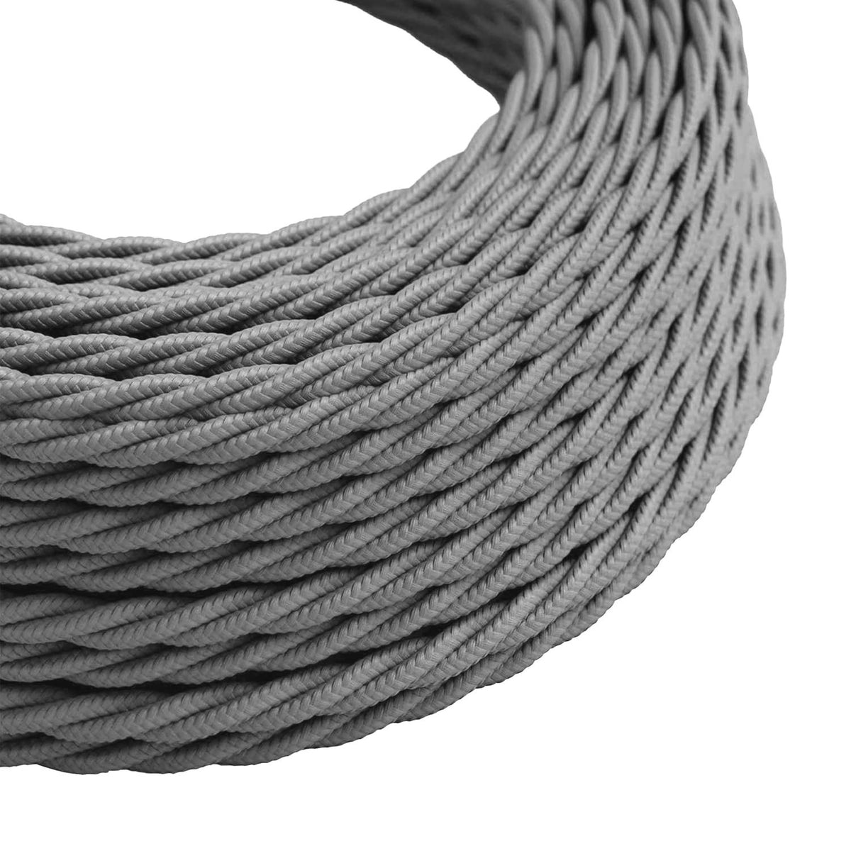 3 Core Twisted Fabric Cable 0.75mm – 1 m to 3 m - Grey, 1 m