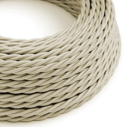 3 Core Twisted Fabric Cable 0.75mm – 1 m to 3 m - Ivory, 1 m