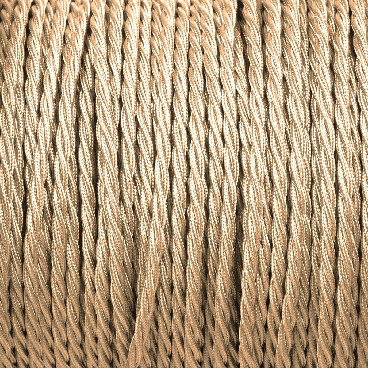 3 Core Twisted Fabric Cable 0.75mm – 1 m to 3 m - Light Gold, 1 m