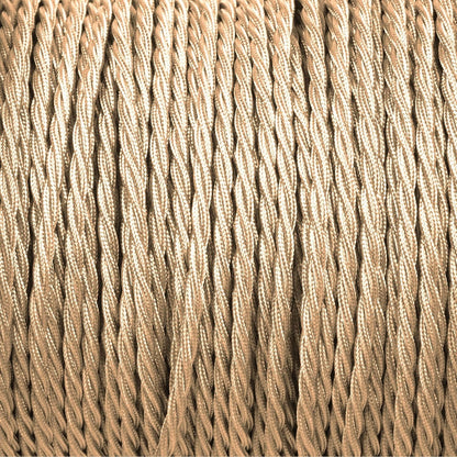 3 Core Twisted Fabric Cable 0.75mm – 1 m to 3 m - Light Gold, 1 m