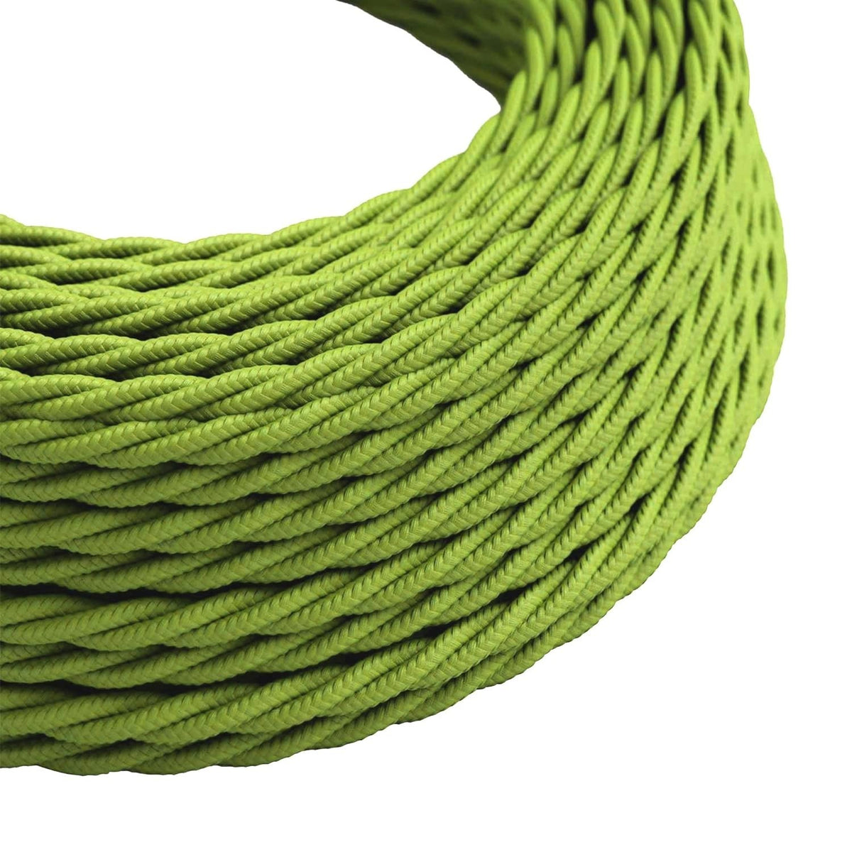3 Core Twisted Fabric Cable 0.75mm – 1 m to 3 m - Light Green, 1 m