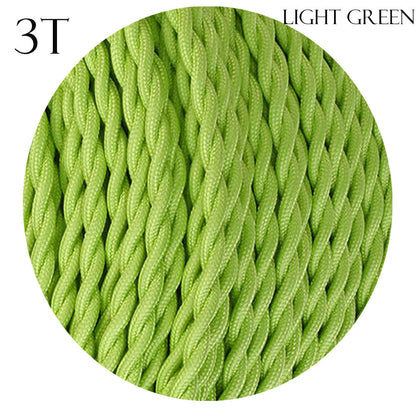 3 Core Twisted Fabric Cable 0.75mm – 1 m to 3 m - Light Green, 3 m