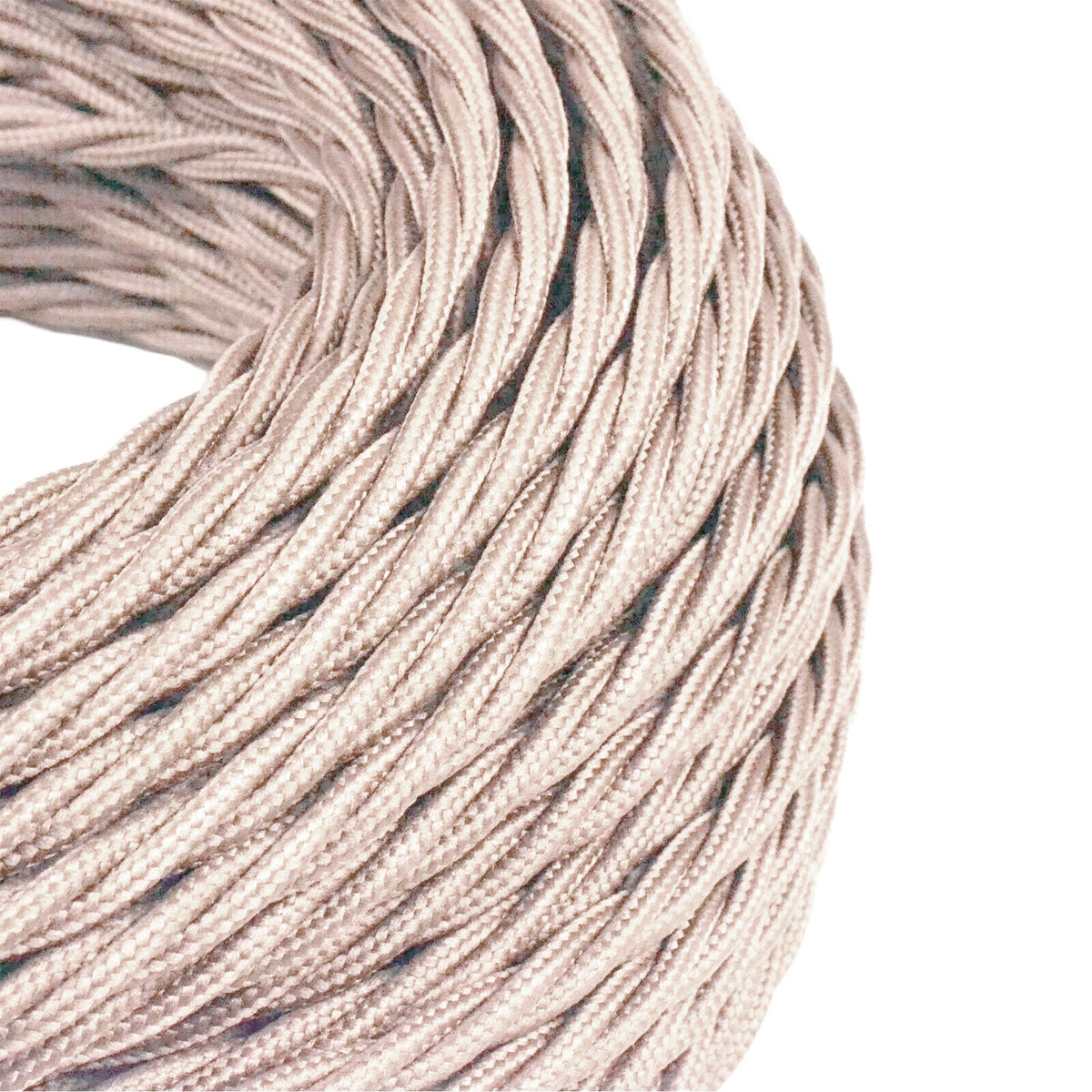 3 Core Twisted Fabric Cable 0.75mm – 1 m to 3 m - Light Peach, 1 m