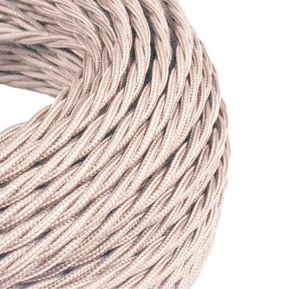 3 Core Twisted Fabric Cable 0.75mm – 1 m to 3 m - Light Peach, 1 m