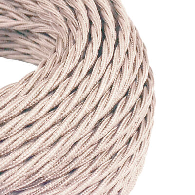 3 Core Twisted Fabric Cable 0.75mm – 1 m to 3 m - Light Peach, 3 m