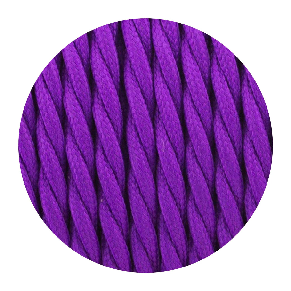 3 Core Twisted Fabric Cable 0.75mm – 1 m to 3 m - Purple, 3 m