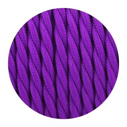 3 Core Twisted Fabric Cable 0.75mm – 1 m to 3 m - Purple, 3 m