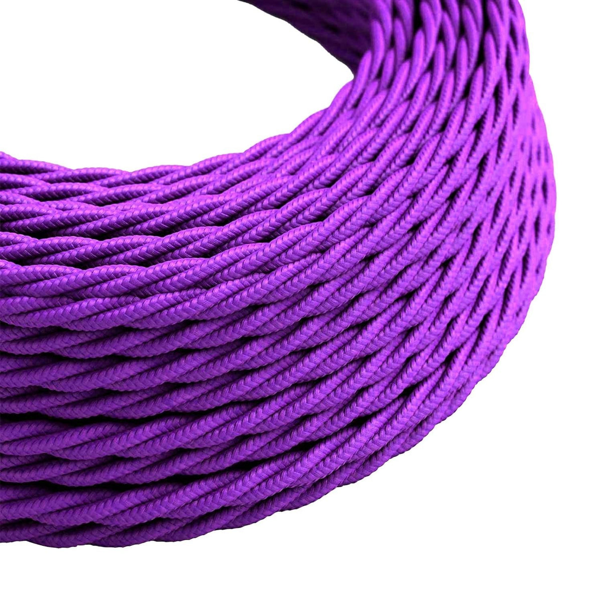 3 Core Twisted Fabric Cable 0.75mm – 1 m to 3 m - Purple, 1 m