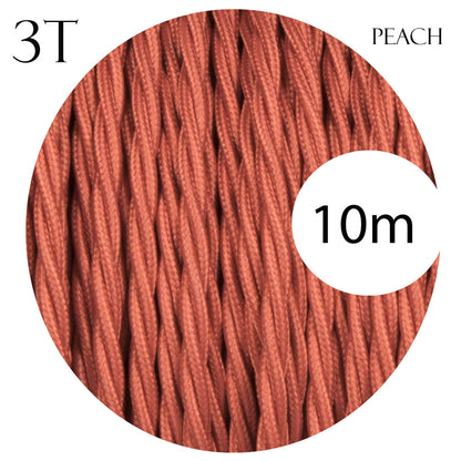 3 Core Twisted Fabric Cable 0.75mm – 1 m to 3 m - Red & Black Houndstooth, 1 m