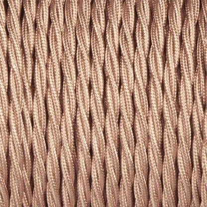 3 Core Twisted Fabric Cable 0.75mm – 1 m to 3 m - Rose Gold, 3 m