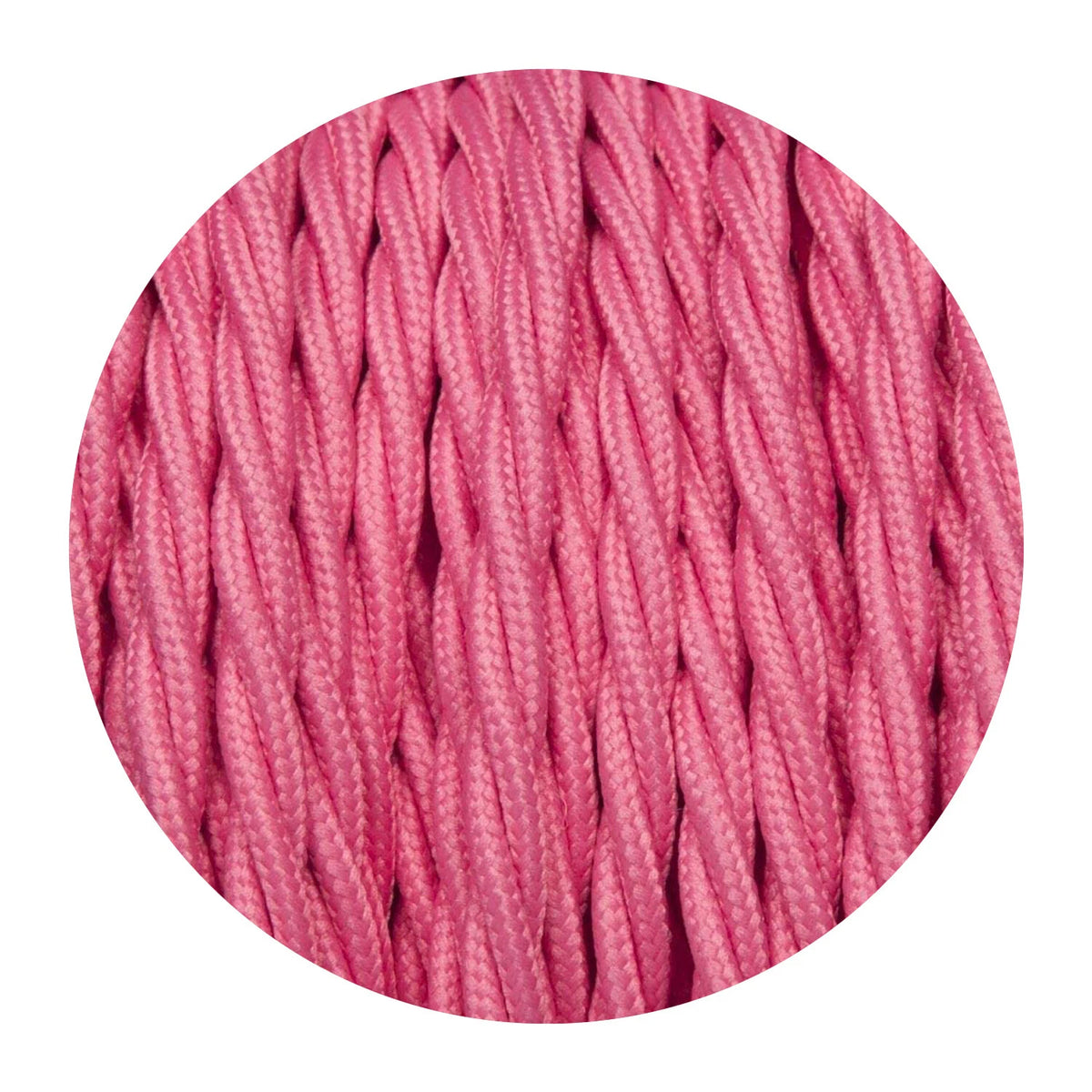 3 Core Twisted Fabric Cable 0.75mm – 1 m to 3 m - Rose Pink, 3 m