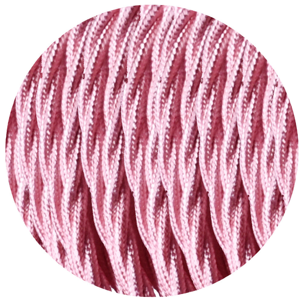 3 Core Twisted Fabric Cable 0.75mm – 1 m to 3 m - Shiny Pink, 3 m