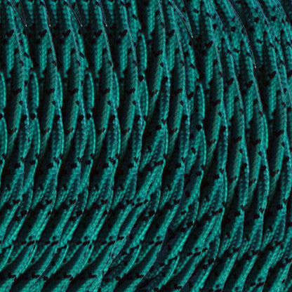 3 Core Twisted Fabric Cable 0.75mm – 1 m to 3 m - Teal Blue, 1 m
