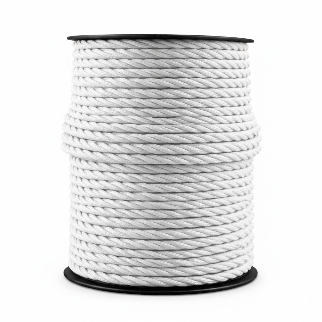 3 Core Twisted Fabric Cable 0.75mm – 1 m to 3 m - White, 3 m