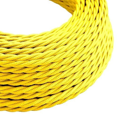 3 Core Twisted Fabric Cable 0.75mm – 1 m to 3 m - Yellow, 1 m