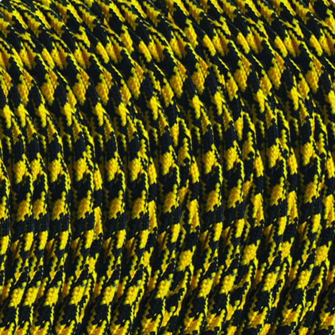 3 Core Twisted Fabric Cable 0.75mm – 1 m to 3 m - Yellow & Black, 1 m