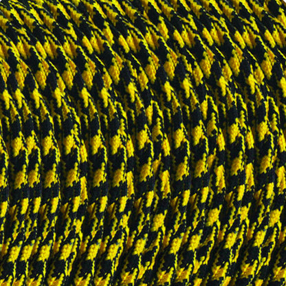 3 Core Twisted Fabric Cable 0.75mm – 1 m to 3 m - Yellow & Black, 1 m