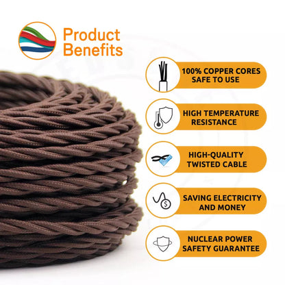3 Core Twisted Fabric Cable 0.75mm – 20 m to 100 m Reels - photo 6