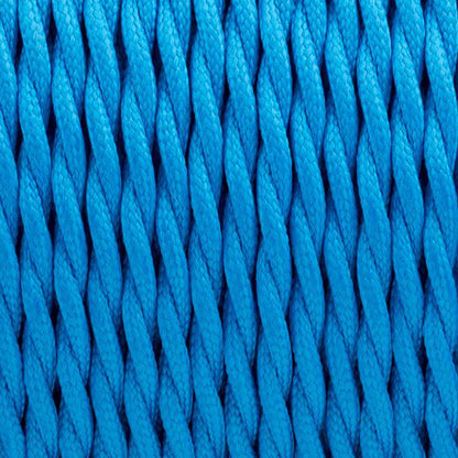 3 Core Twisted Fabric Cable 0.75mm – 20 m to 100 m Reels - Blue, 20 m