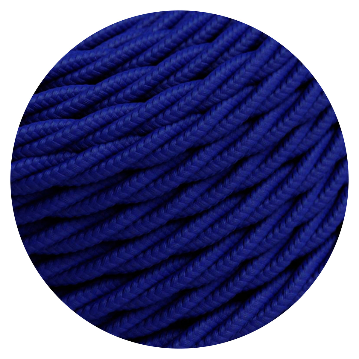 3 Core Twisted Fabric Cable 0.75mm – 20 m to 100 m Reels - Dark Blue, 20 m
