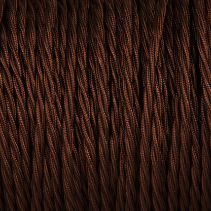 3 Core Twisted Fabric Cable 0.75mm – 20 m to 100 m Reels - Dark Brown, 20 m