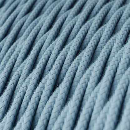 3 Core Twisted Fabric Cable 0.75mm – 20 m to 100 m Reels - Light Blue, 20 m