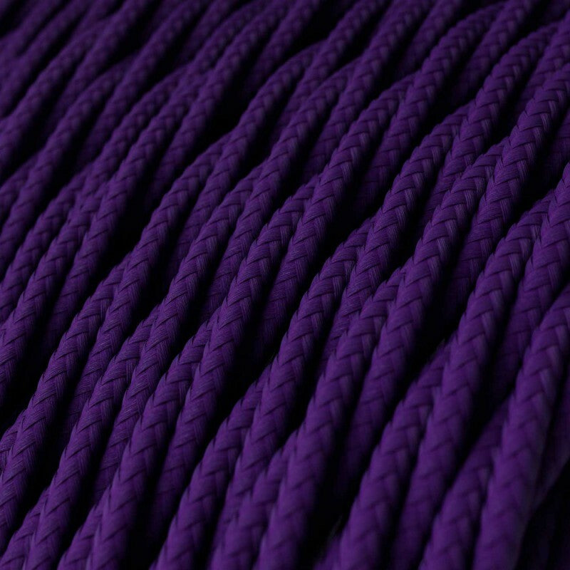 3 Core Twisted Fabric Cable 0.75mm – 20 m to 100 m Reels - Purple, 20 m