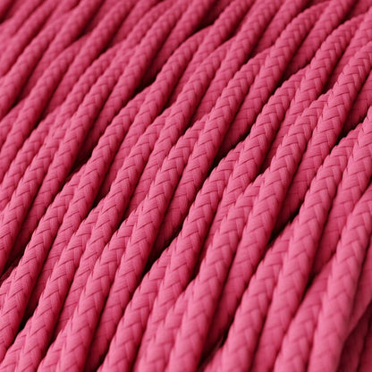 3 Core Twisted Fabric Cable 0.75mm – 20 m to 100 m Reels - Rose Pink, 20 m